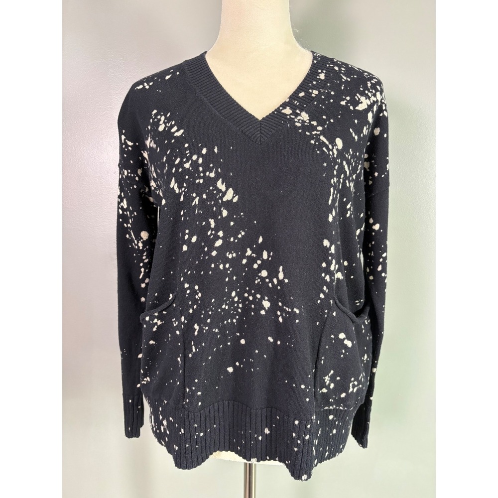 Lisa Todd Art Attack Paint Spatter Sweater Women S Cotton Cashmere Shabby Chic - Picture 2 of 9